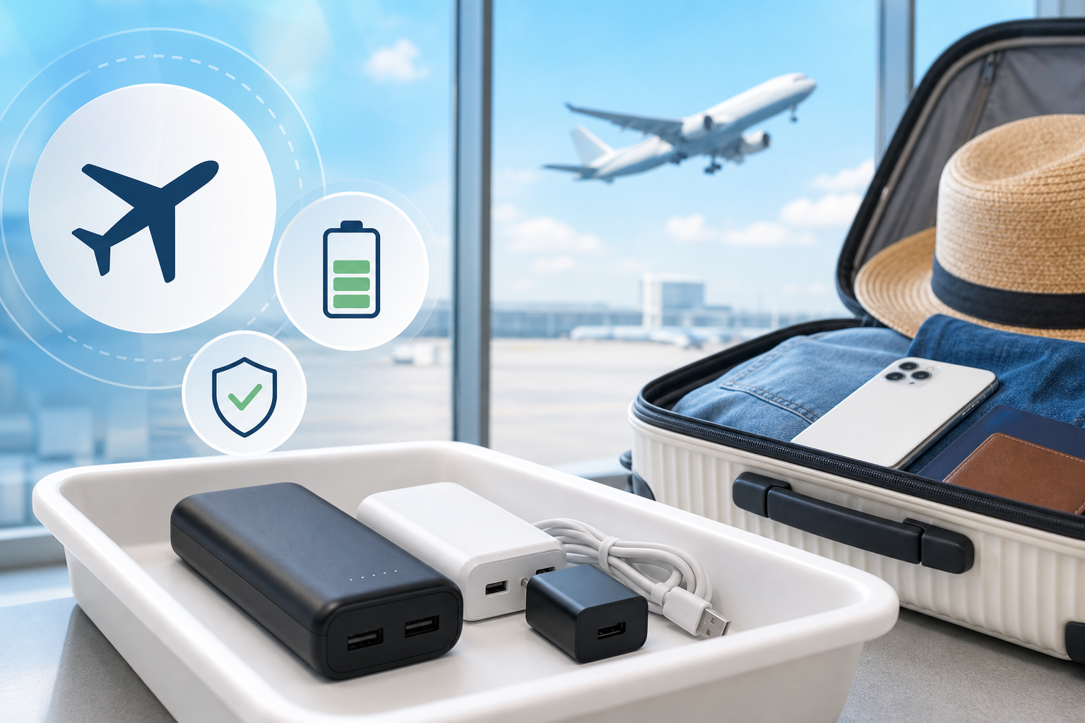旅行でモバイルバッテリーは機内持ち込みできる？容量ごとのルールまとめ