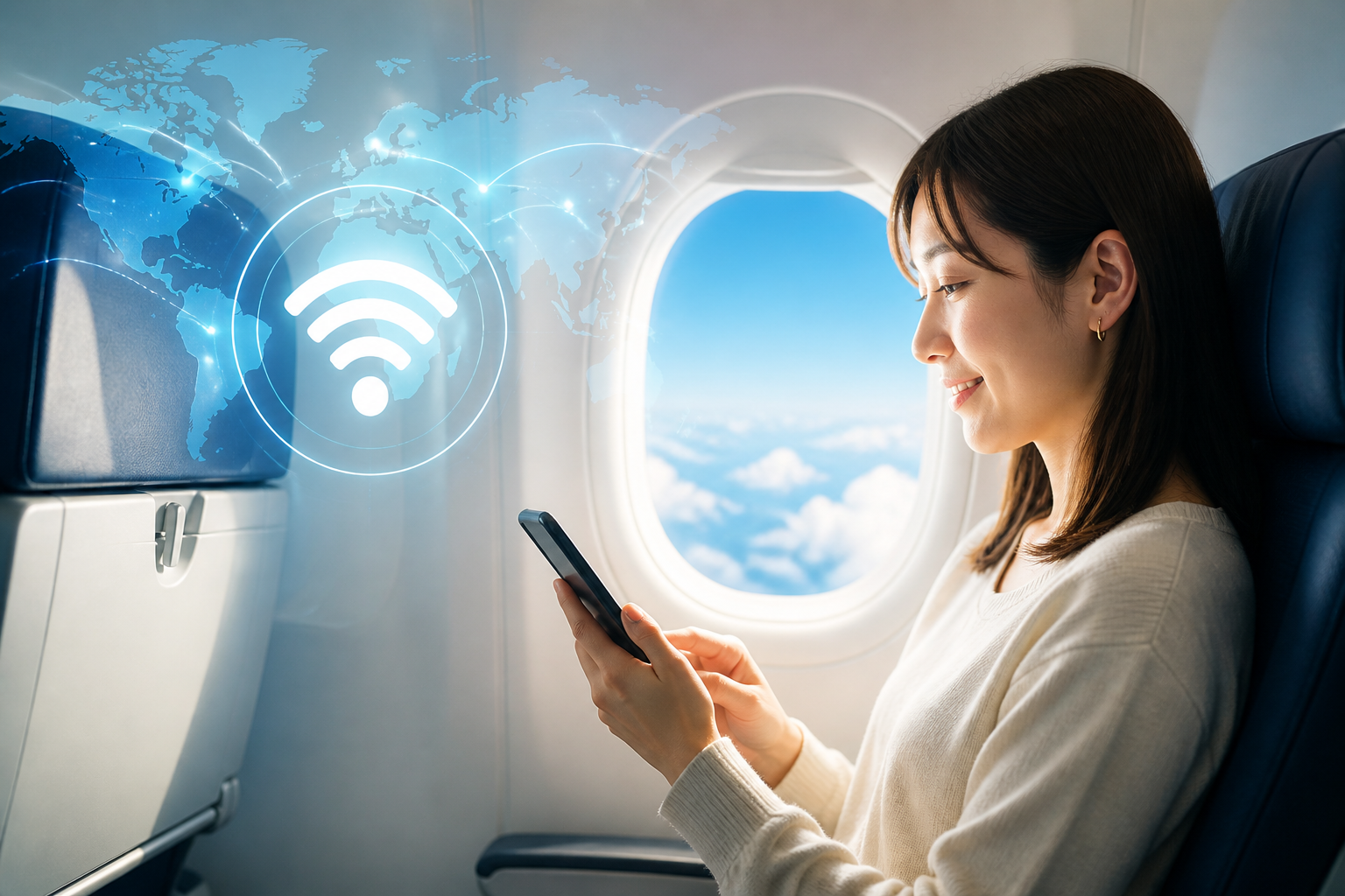 飛行機の機内Wi-Fiは無料？今の主流は「無料化」への大転換！